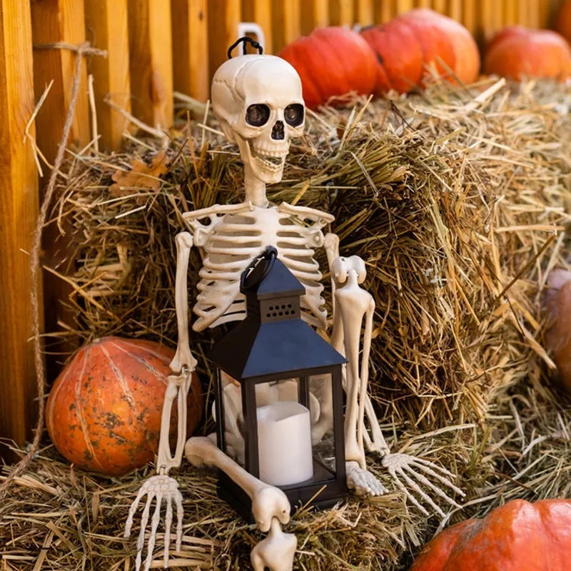90cm movable plastic Halloween skeleton model with new skull men design