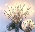 LED simulation branch tree light in 10cm vase base with colourful silver branches illuminated