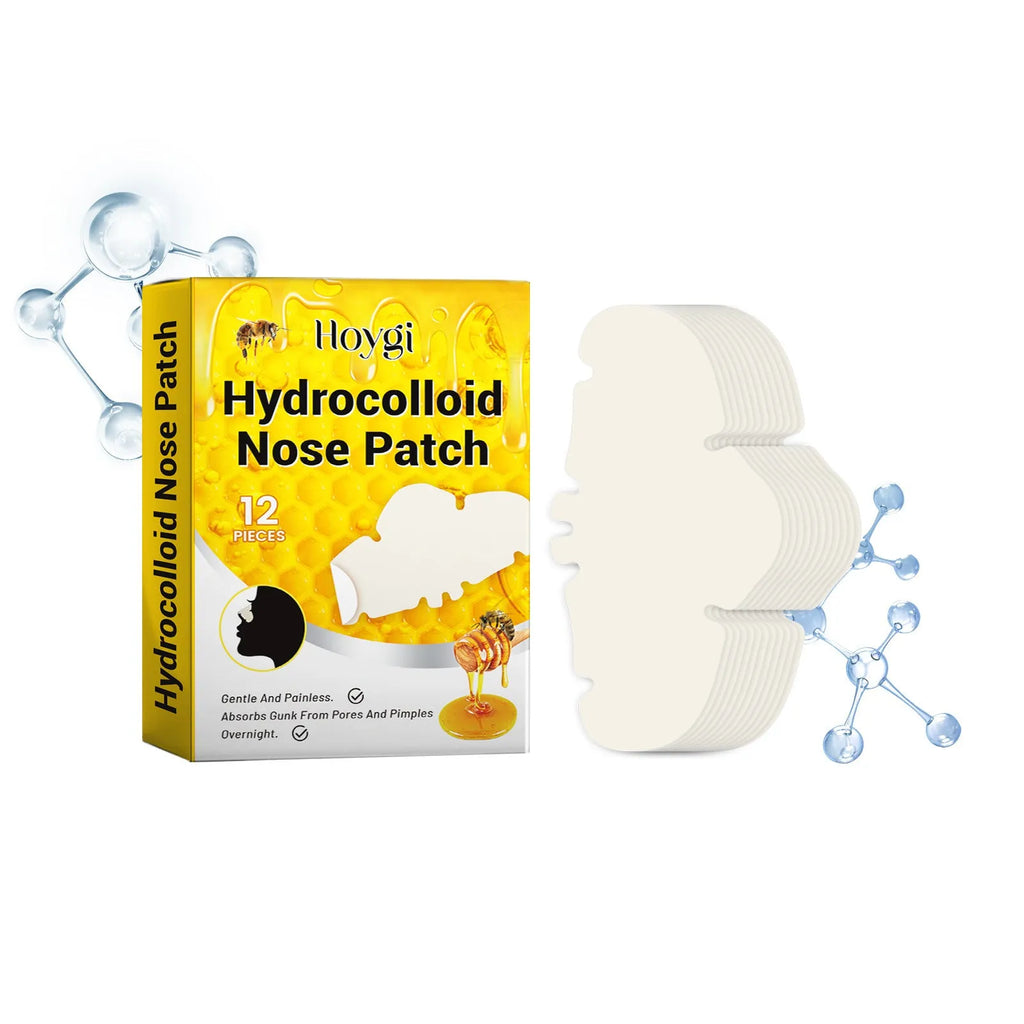 Clear hydrocolloid nose patches for facial pore cleansing in pack of 12 pieces