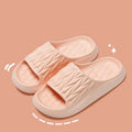 Leaf texture design EVA slippers in various colours showing non-slip sole and anti-odor properties