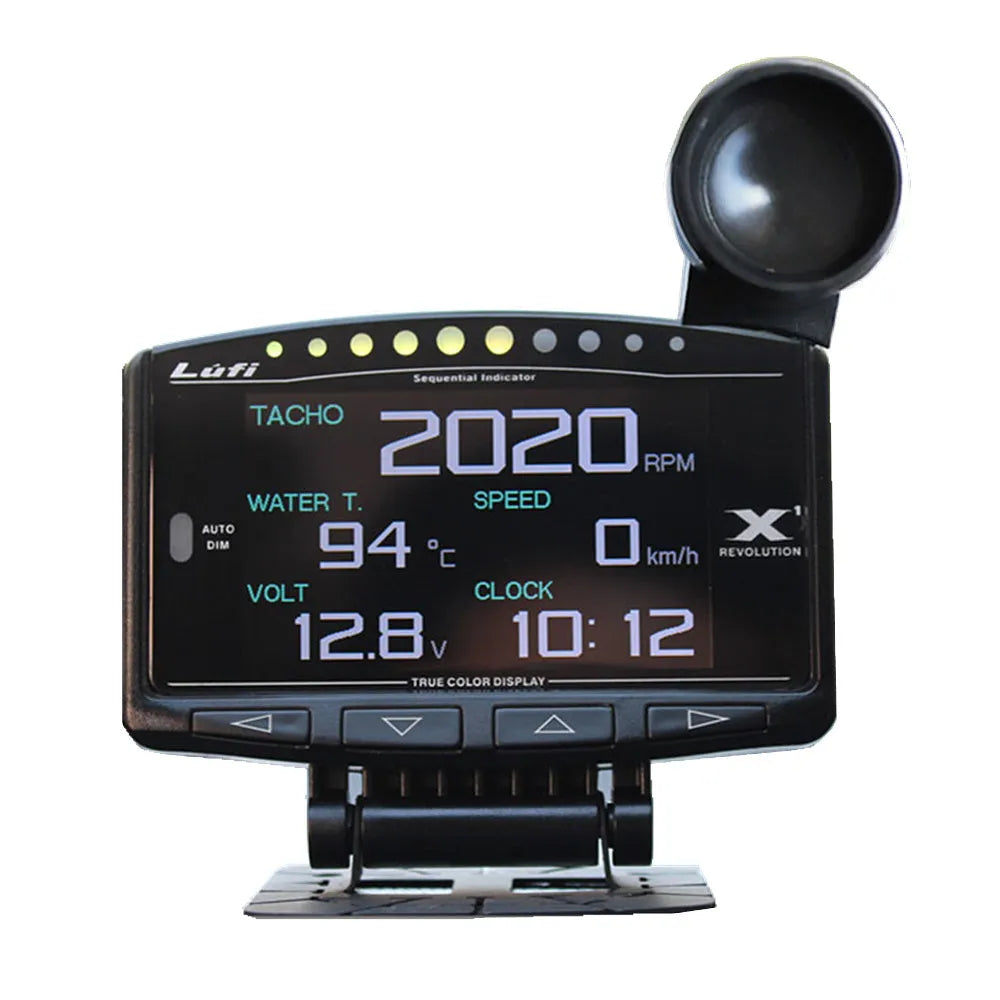 X1 Automotive OBD diagnostic scanner with metal housing and LED display for car fault code reading