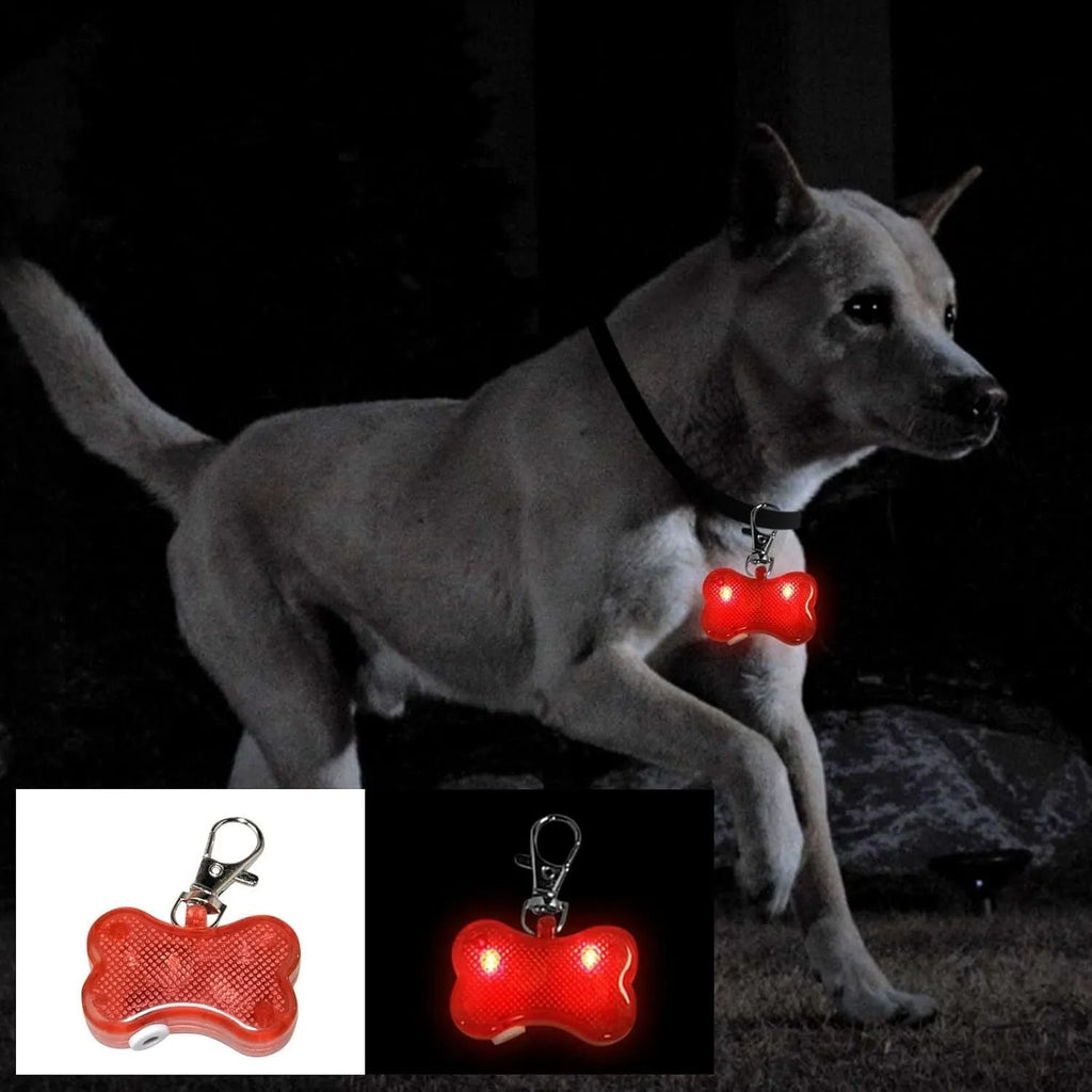 LED luminous bone-shaped pendant for pet collars with three flash modes