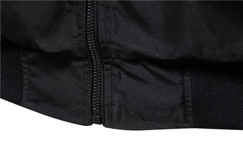 Men's thin casual zip-up jacket in Army Green, shown on a hanger.