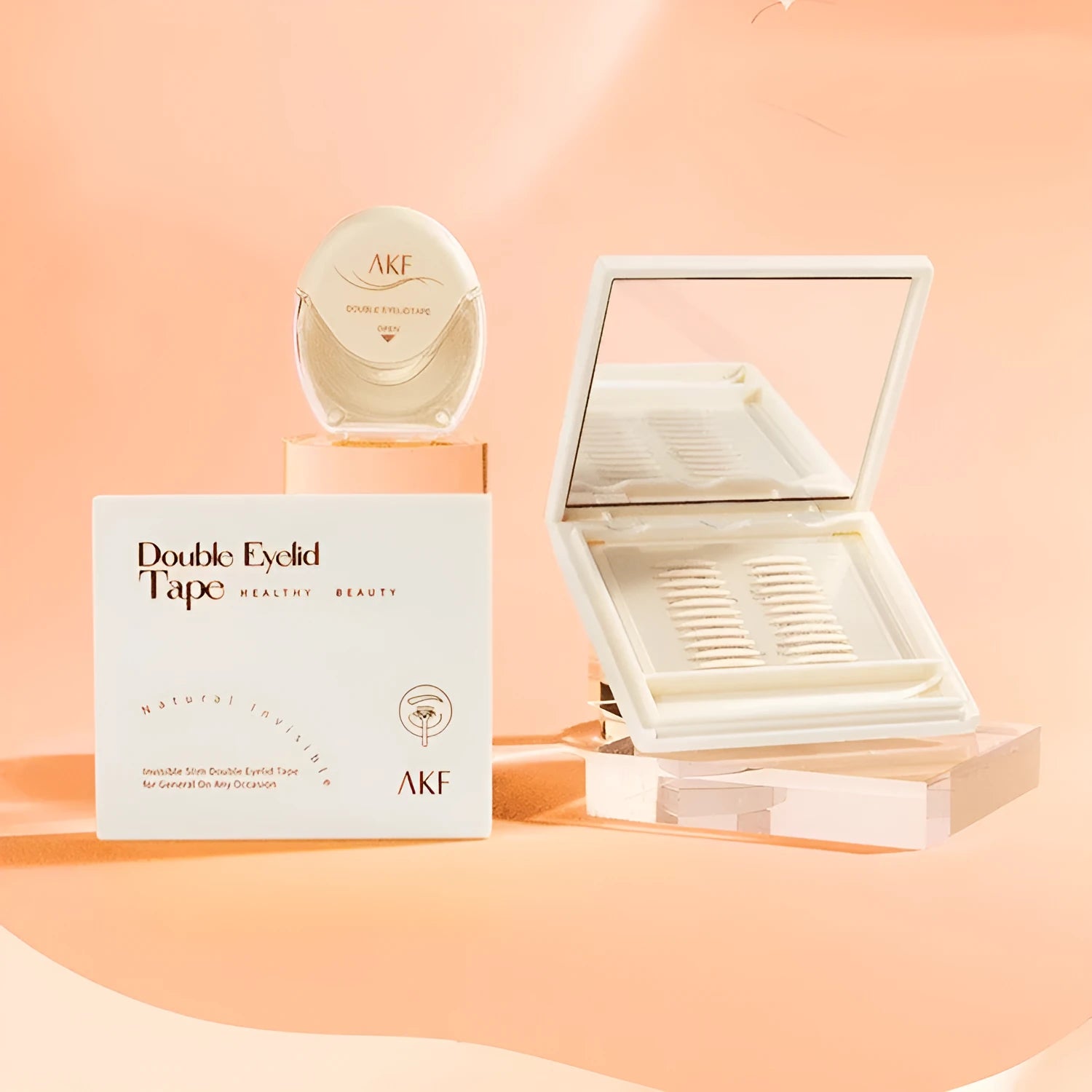 Double eyelid stickers roll with 120 lace eye tape pieces for natural eyelid enhancement