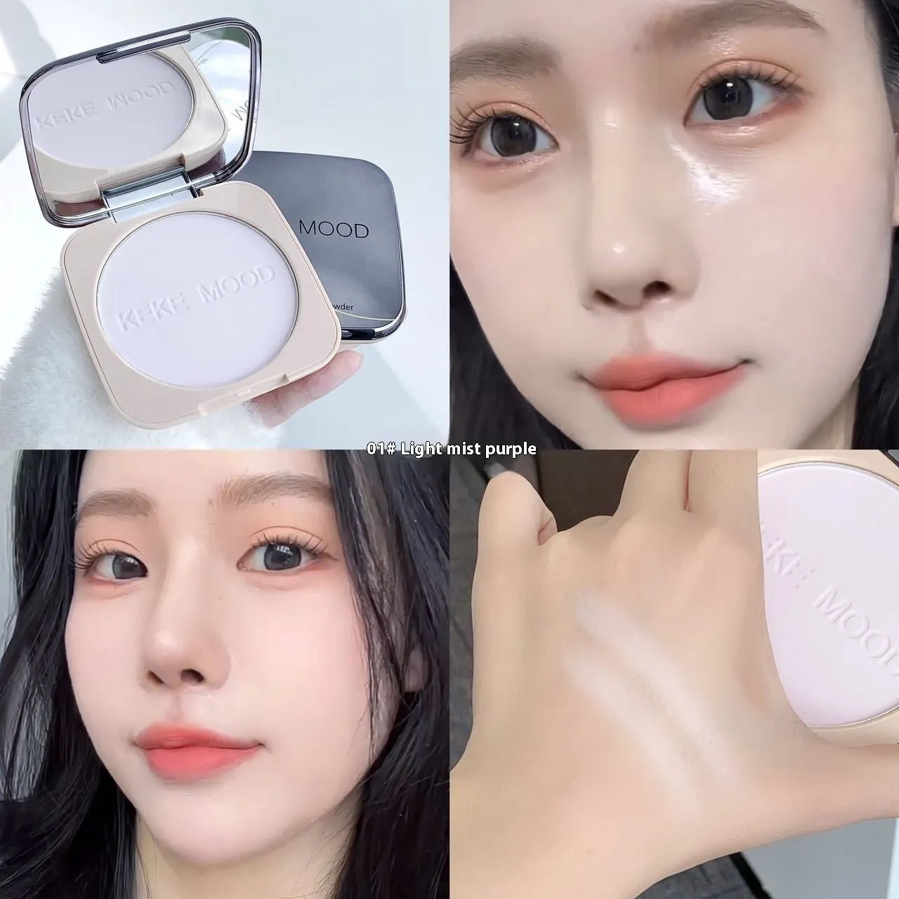 15g compact of pressed powder for oil control and brightening skin colour in three shades