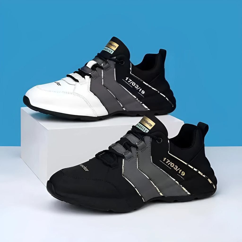 Low-top casual sneakers in multiple colours showing round toe and lace-up design.