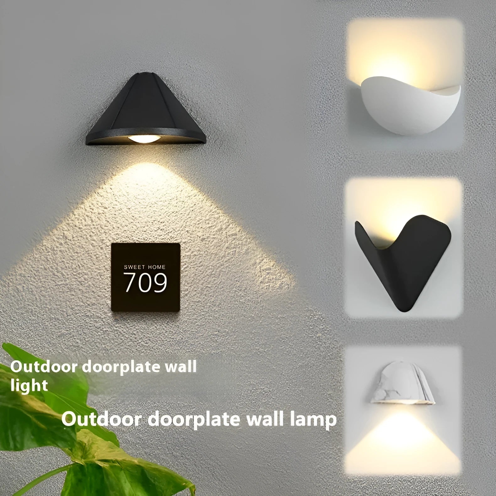 Black bird's nest design outdoor waterproof LED wall lamp with IP65 rating mounted on a wall.
