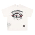 Black and white retro hip hop gothic letter print cotton T-shirt with short sleeves