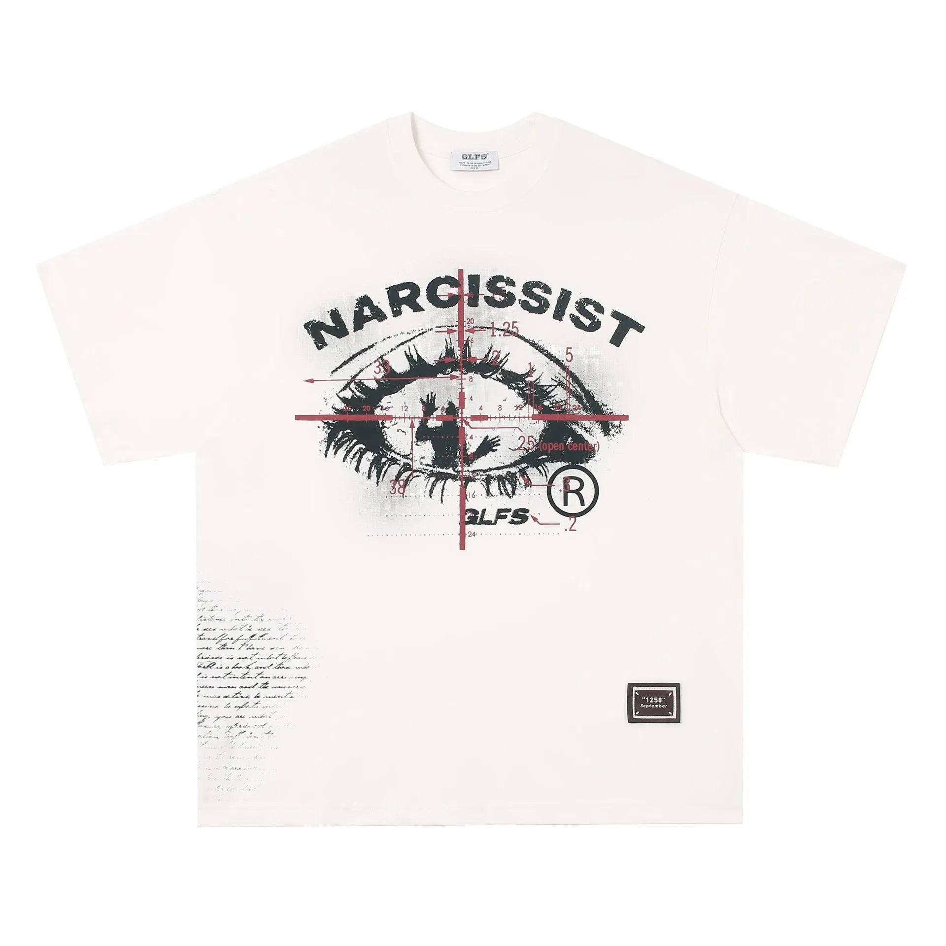 Black and white retro hip hop gothic letter print cotton T-shirt with short sleeves