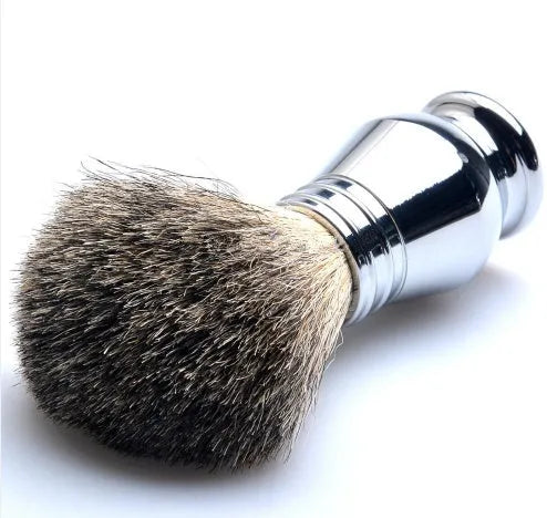 CSB double edge safety razor shaving set with badger hair brush and chrome stand