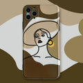 Orange yellow cartoon line painting soft gel protective case for Apple iPhone