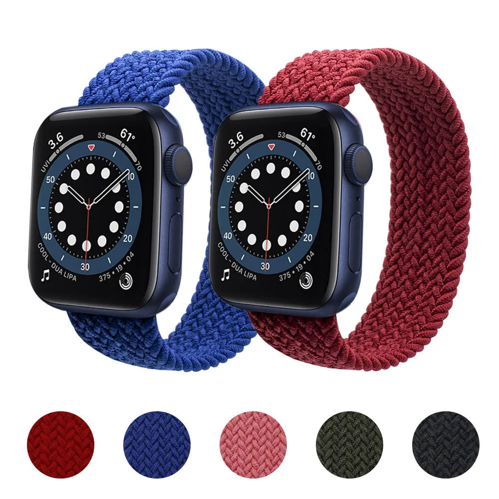 Apple Watch compatible nylon strap with plastic head in five colours including army green