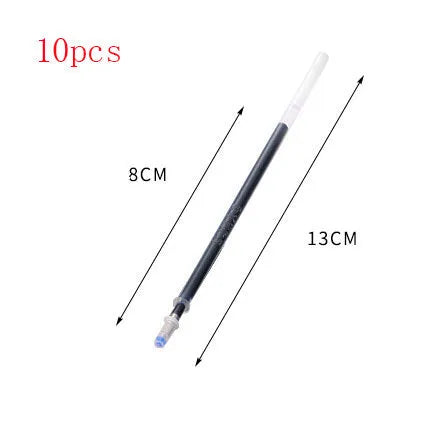 Automatic fade and disappear pen set showing pen holder and eight refill cartridges