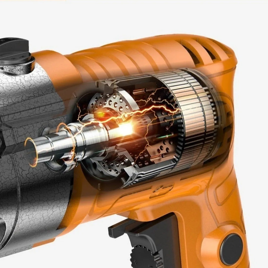 1980W aluminum shell reinforced impact drill with accessories including drill bit sleeve and cutting sleeve