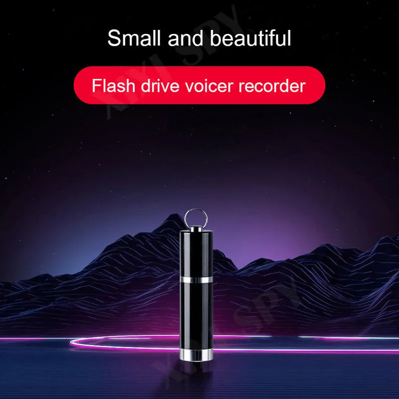 Black Amoi A1 digital voice recorder with metal housing and included headset