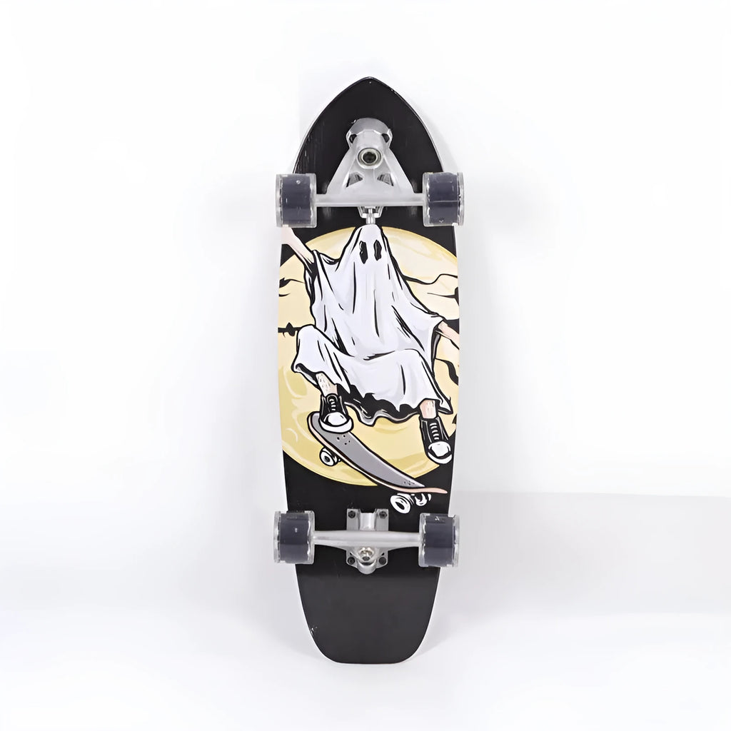 White maple wooden street scooter with 31-inch adult sizing for urban transport