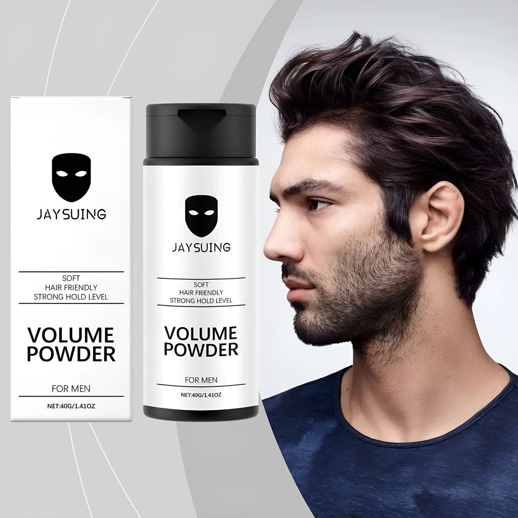 Dense hair shaping powder in 40g container for volume enhancement and styling