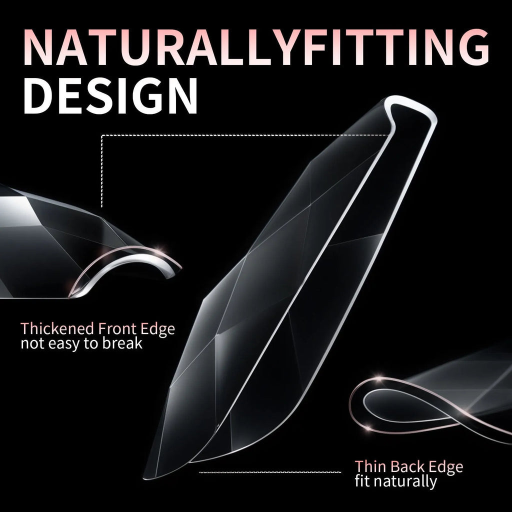 False nail tips with 3D diamond texture in long shaping, showing multiple colour collections.
