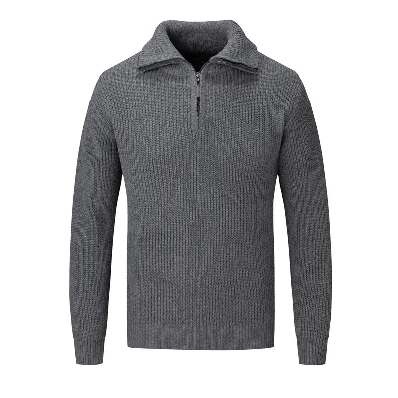 Men's slim fit pullover sweater in solid colour for autumn winter leisure wear