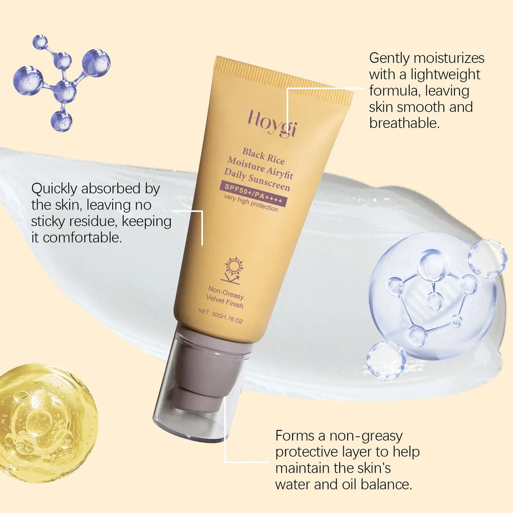 50g facial moisturising cream jar with hyaluronic acid and rice extract formulation