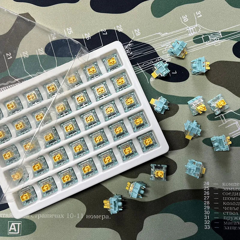 36 Sea Salt Lemon PRO Mute colour mechanical keyboard switches for Cherry MX compatible boards