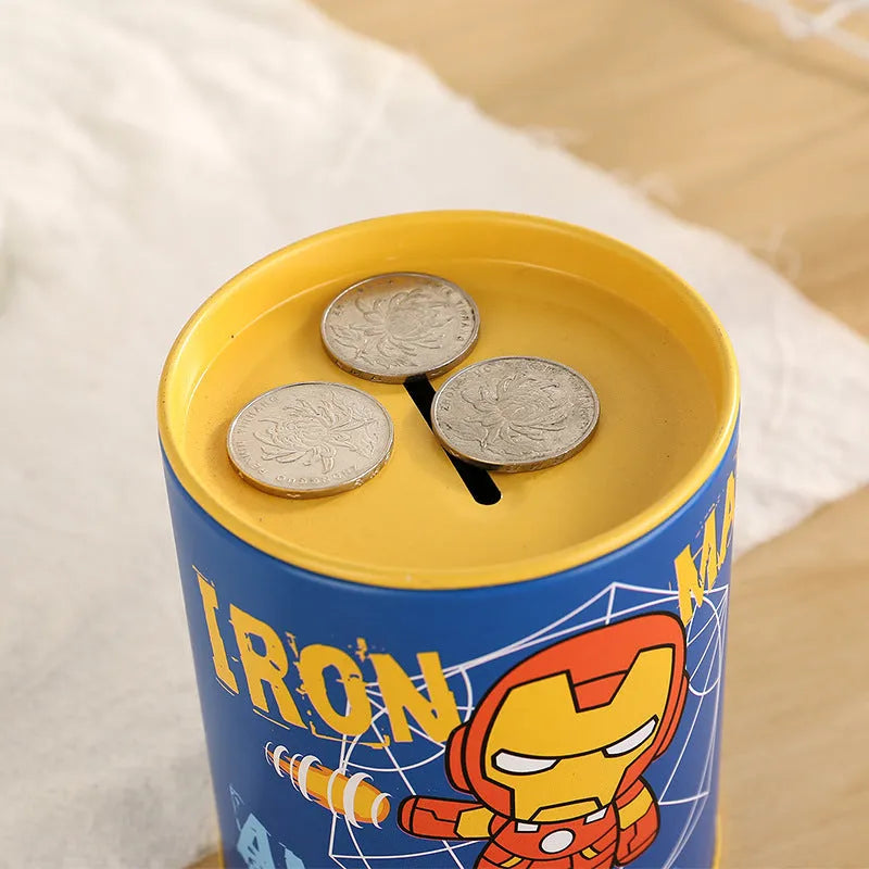 Creative British style metal piggy bank for coins, 85mm wide by 102mm tall.