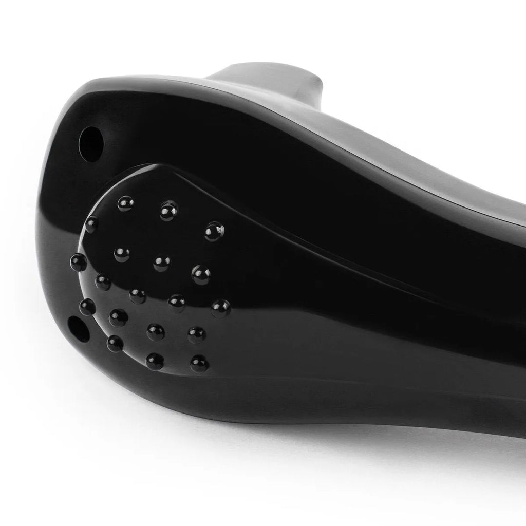 Black folding hair back electric body shaver with battery compartment