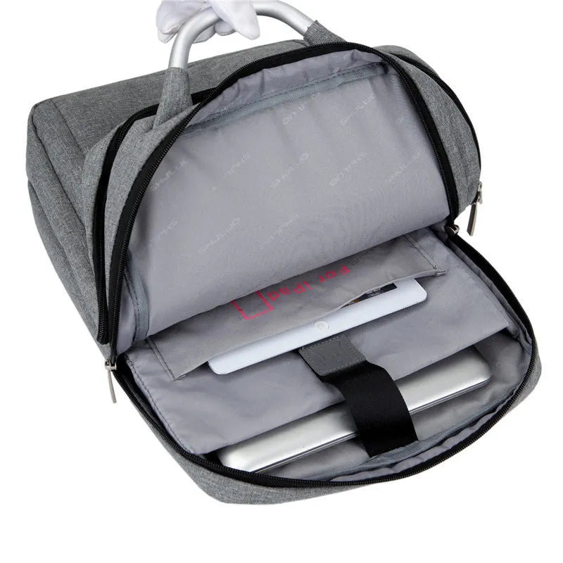 Waterproof casual business laptop bag with multiple compartments in black colour