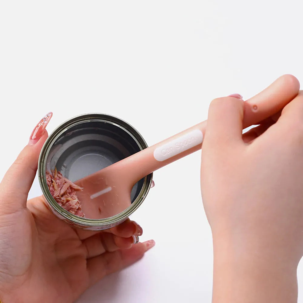 TPR pet food spoon with 16cm long handle for canned wet food serving