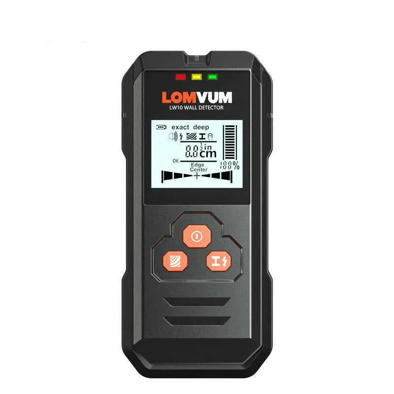 Multifunctional wall detector instrument showing three model options for detecting hidden metals, wiring and wood in walls
