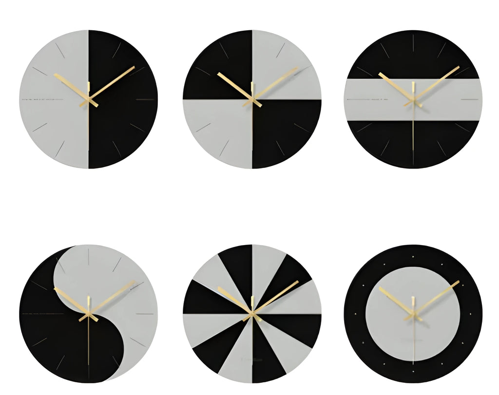 Minimalist transparent tempered glass wall clock with silent movement, showing 29.5cm diameter face.