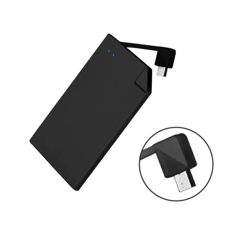 Slim silver graphene power bank with 4000mAh capacity for Apple and Android phones