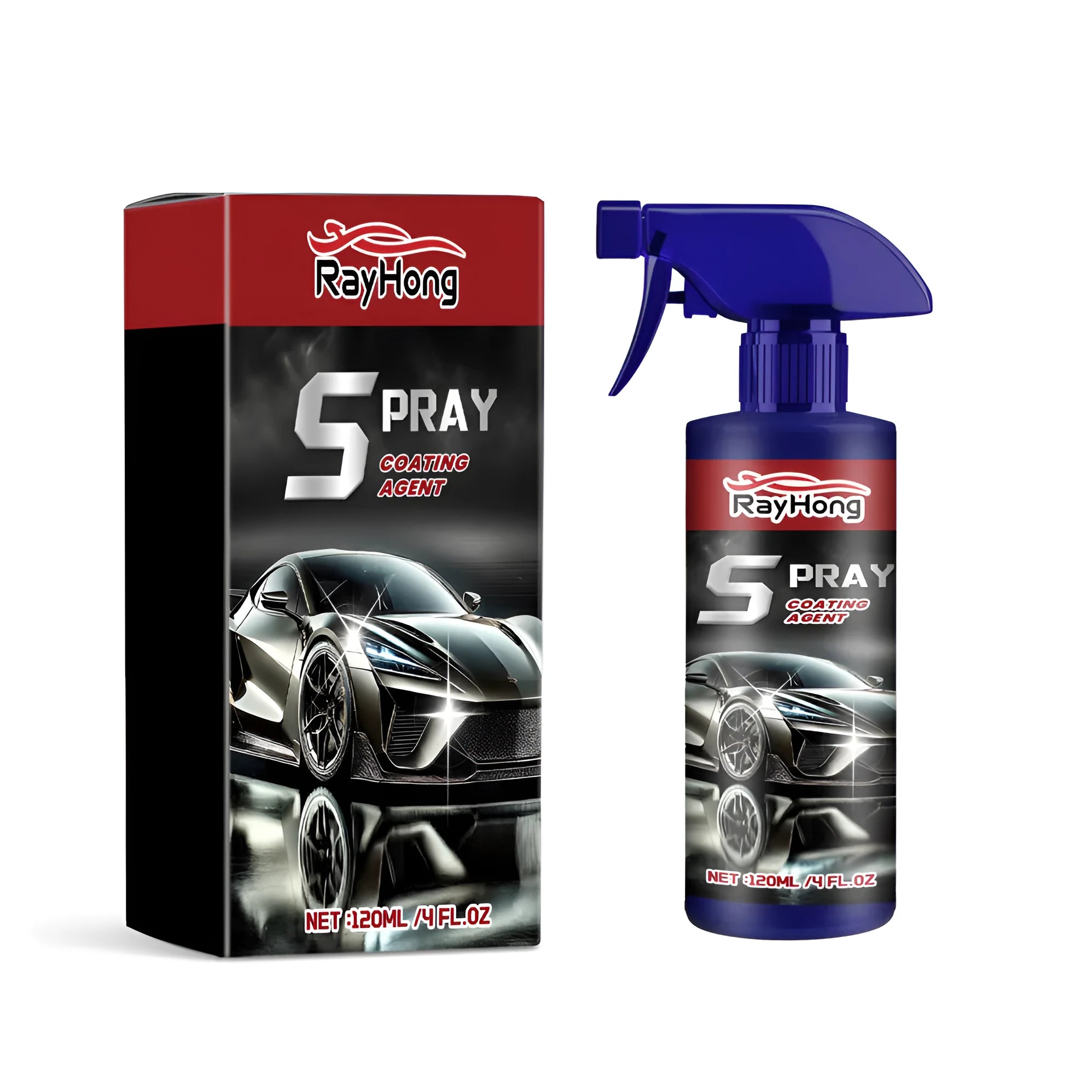 Box containing auto refresh spray car polishing coating for vehicle protection.