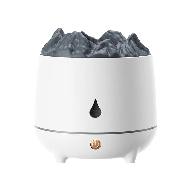 Black or white round Volcano humidifier with USB cable for rooms up to 20m2.