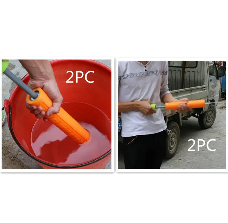 Orange EVA foam handle water blaster toy with plastic body for summer outdoor water games