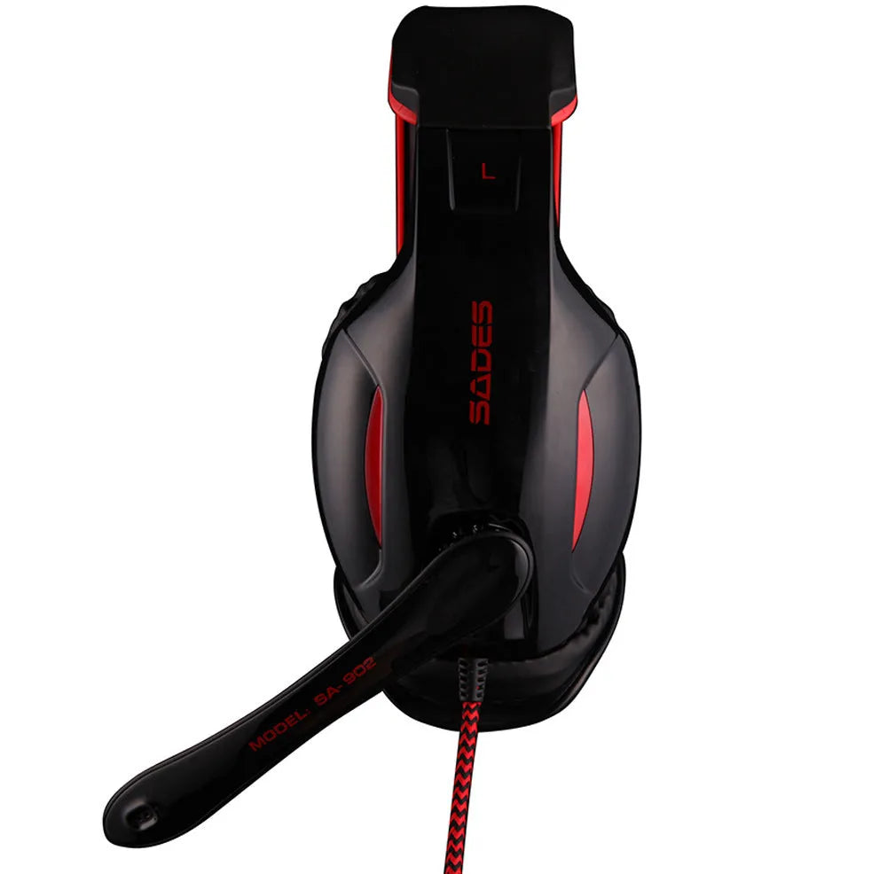 SA902 Hero Alliance black gaming headset with RGB lighting and USB cable
