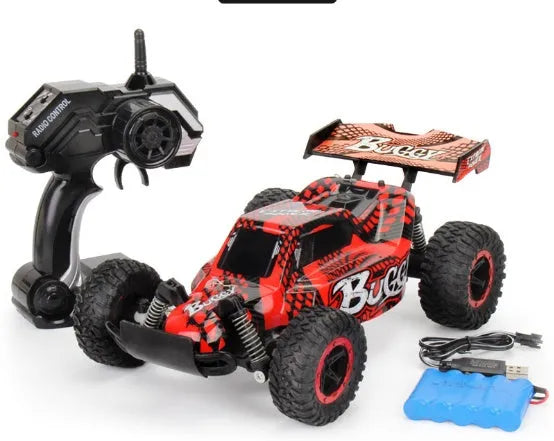 Blue and yellow 1:18 scale remote control off-road car with 2.4Ghz transmitter