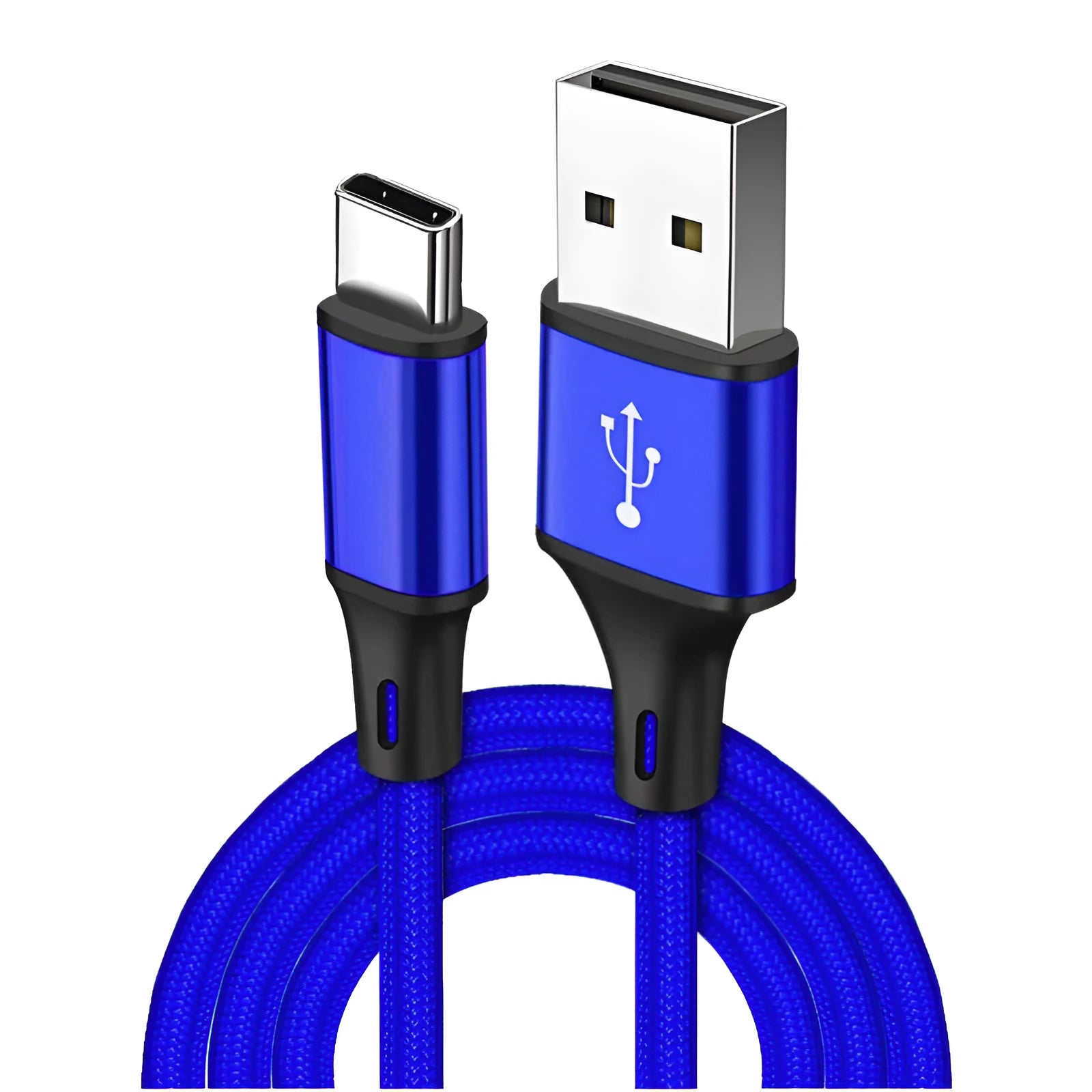 Braided data cable with Lightning interface, TPE insulation, ABS shell, available in multiple colours and lengths