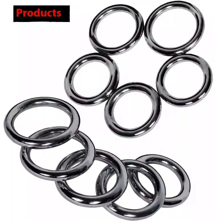 Silver electroplated carbon steel Wing Chun training ring for forearm conditioning.