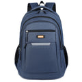 Casual men's Oxford cloth backpack in one of four colours: grey, black, green, or blue.
