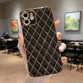 Electroplated diamond pattern TPU phone case for iPhone in multiple colours