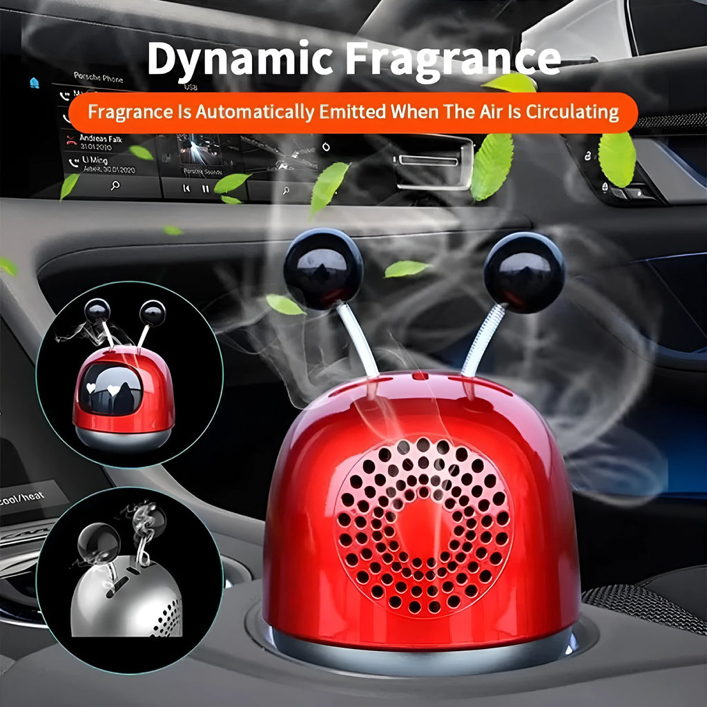 Creative robot car design car vent air freshener aromatherapy decoration in blue, grey, or red.