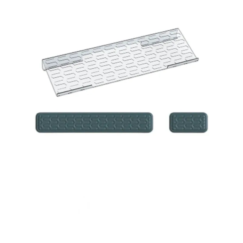 Double-sided keyboard mouse pad with memory foam wrist support in black, green, grey, white, or yellow