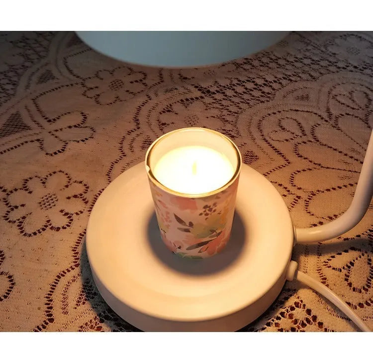 European style aromatherapy wax lamp with dimmer switch in white finish