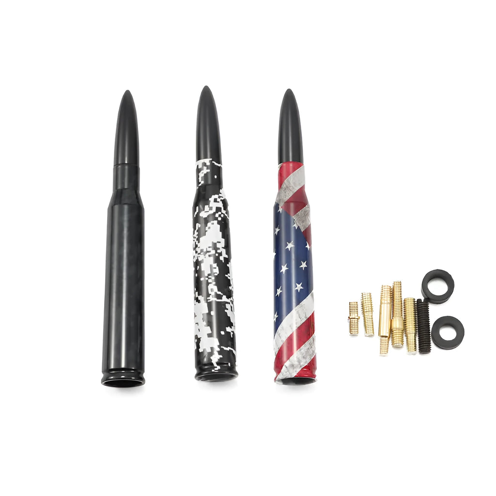 14cm camouflage pattern and American flag bullet car antenna for universal vehicle fit