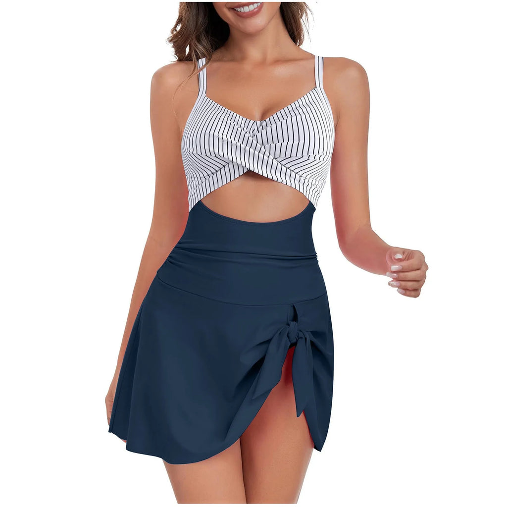 Strapped one-piece swimsuit in solid colour for swimming sports, available in multiple colour options.
