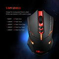 Power-saving silent wireless mouse in blue with 7 buttons and LED backlight