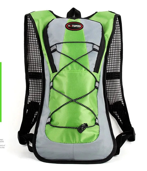 Lightweight waterproof outdoor sports backpack in black, available with 2L water bag for running and off-road riding