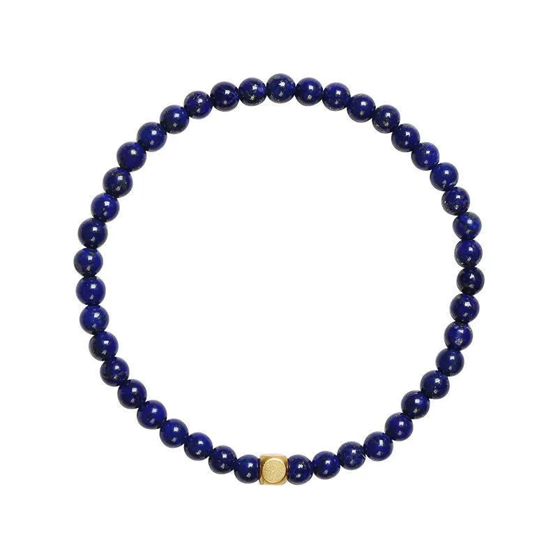 Natural green gold stone bracelet for women with geometric 16mm crystal beads