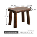 Solid wood household changing stool with distressed finish and bracket structure legs.